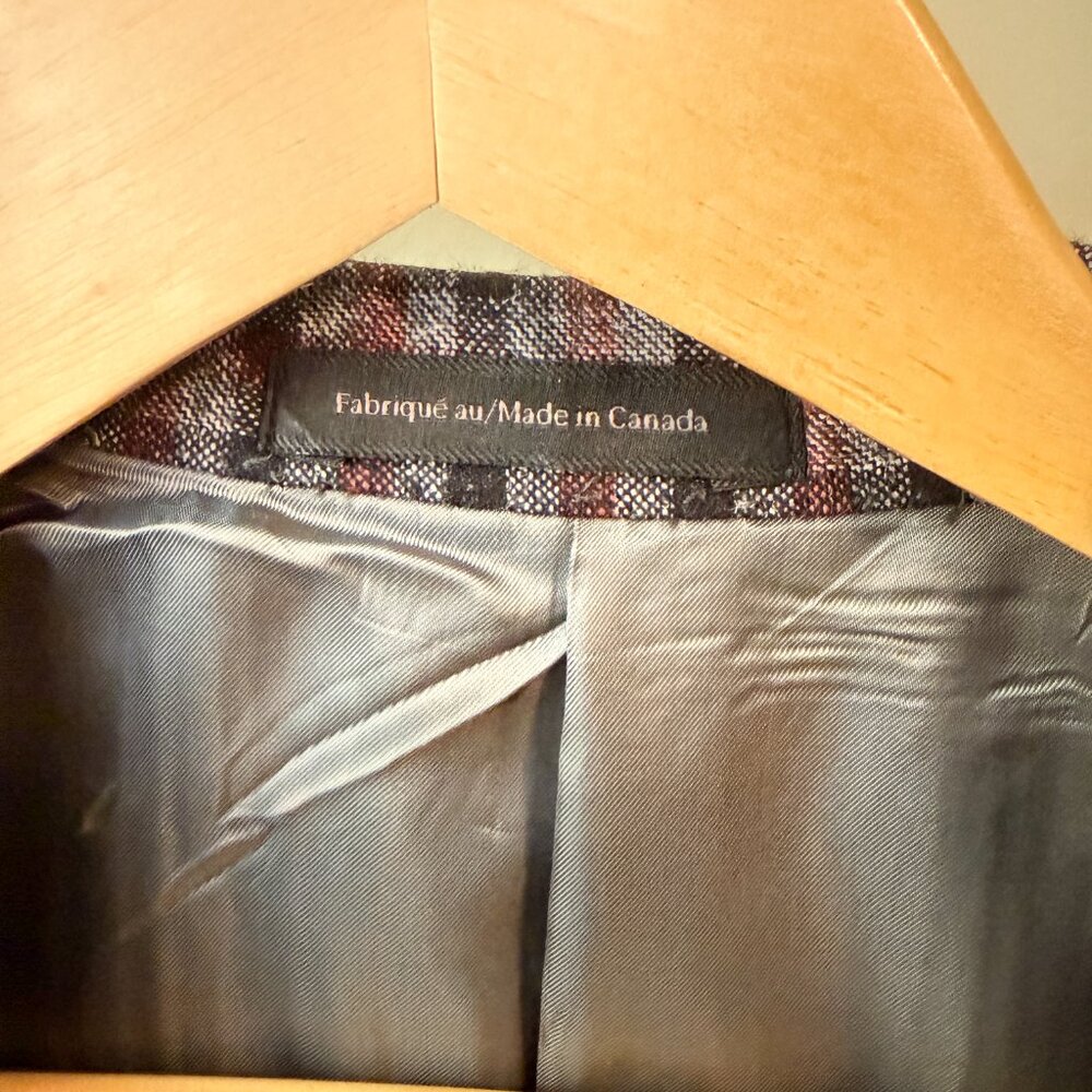 Samuelsohn Saks Fifth Avenue Men's Wool Silk Linen Plaid Blazer | Size 40R - Picture 5 of 8